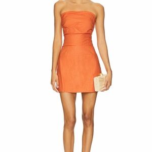 SNDYS Romi Linen Dress in Orange